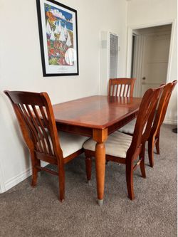 Dining table and chairs