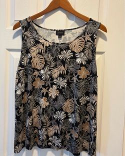 J.Jill Wearever Collection Tropical Floral Sleeveless Top women’s Size L