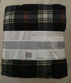 Fleece Throw Blanket 50x60 Plaid