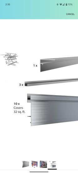 Proslat 88900 Aluminum Slatwall Garage Organizer Storage System, 8' x 4' Silver