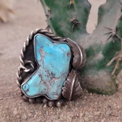 Old Pawn  Native  American  Turquoise Vintage Ring