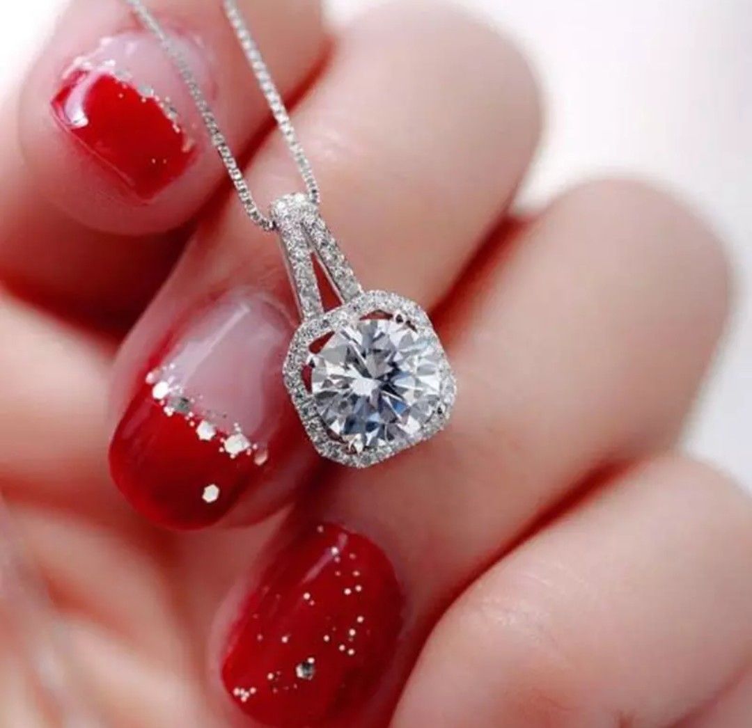 $10 new silver plated adjustable CZ necklace