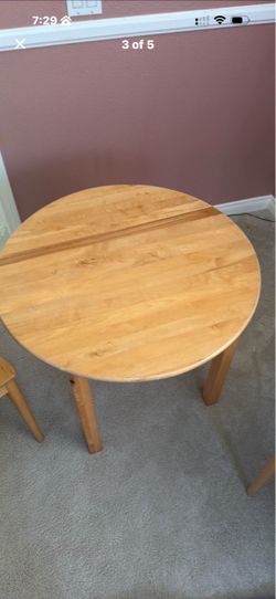 Round wood table and 4 chairs