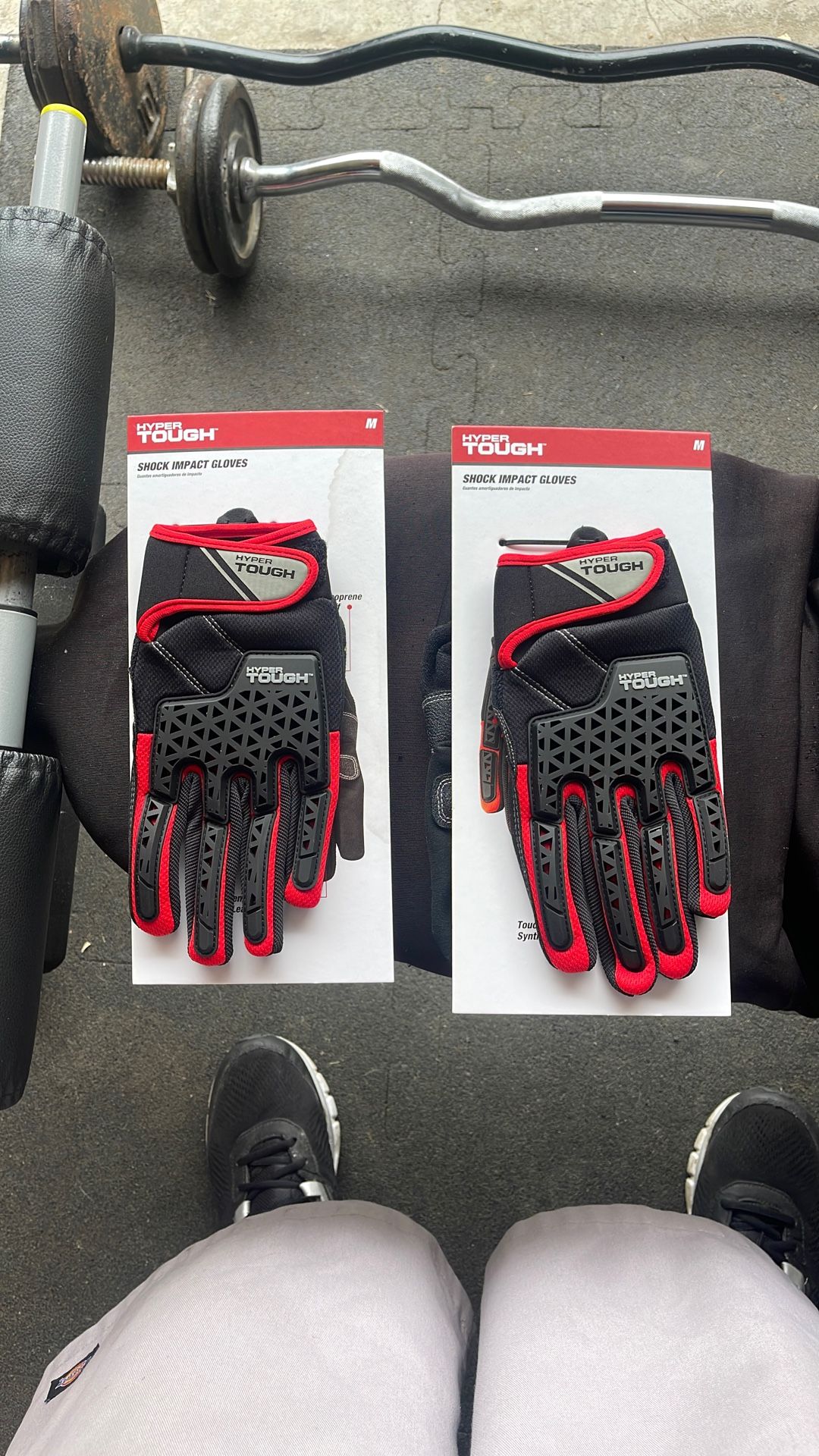 Hyper Tough Shock Impact Gloves, Medium