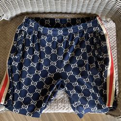 Gucci Jacquard Shorts Blue/Ivory (Authentic) 