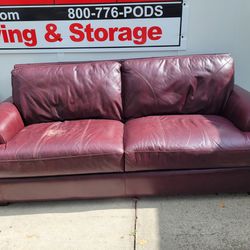 **CURB ALERT - FREE! Leather Couch**