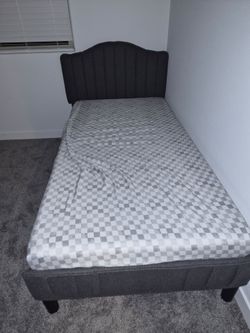 twin bed and mattress