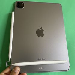 128GB Apple IPad Pro 11” 4th Generation (2022 Model / M2 chip) Wi-Fi + Cellular (5G Unlocked) Keyboard, Pen & Accessories