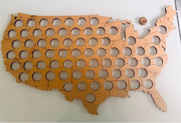 US Map Bottle Cap Holder