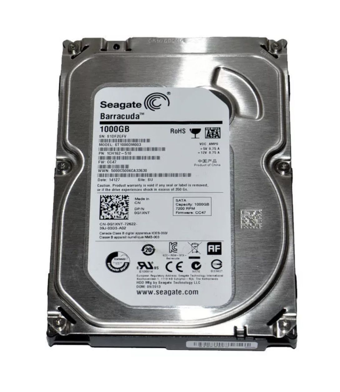 Computer Hard Drive Sata 1TB 3.5" 7200 RPM