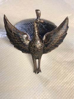 Vintage Metal Peacock Decorative Dish