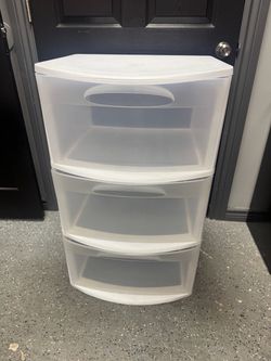 3-Drawer Plastic Storage Organizer – White/Clear