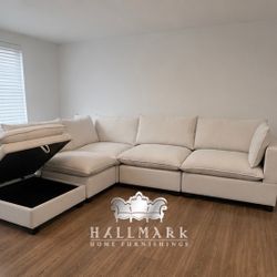 High-Quality Plush 5-Piece Cloud Sectional Couches
