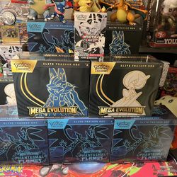 Pokemon ETB And Booster Bundle , Phantasmal Flames , Mega Evolution And White Flare