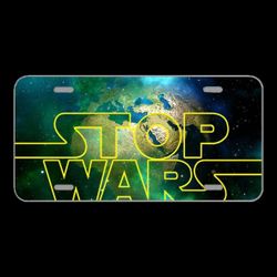 License Plate Novelty Car Front War Stop Earth Globe Europe Africa
