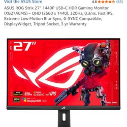 Asus Rog Strix 27 inch gaming monitor 