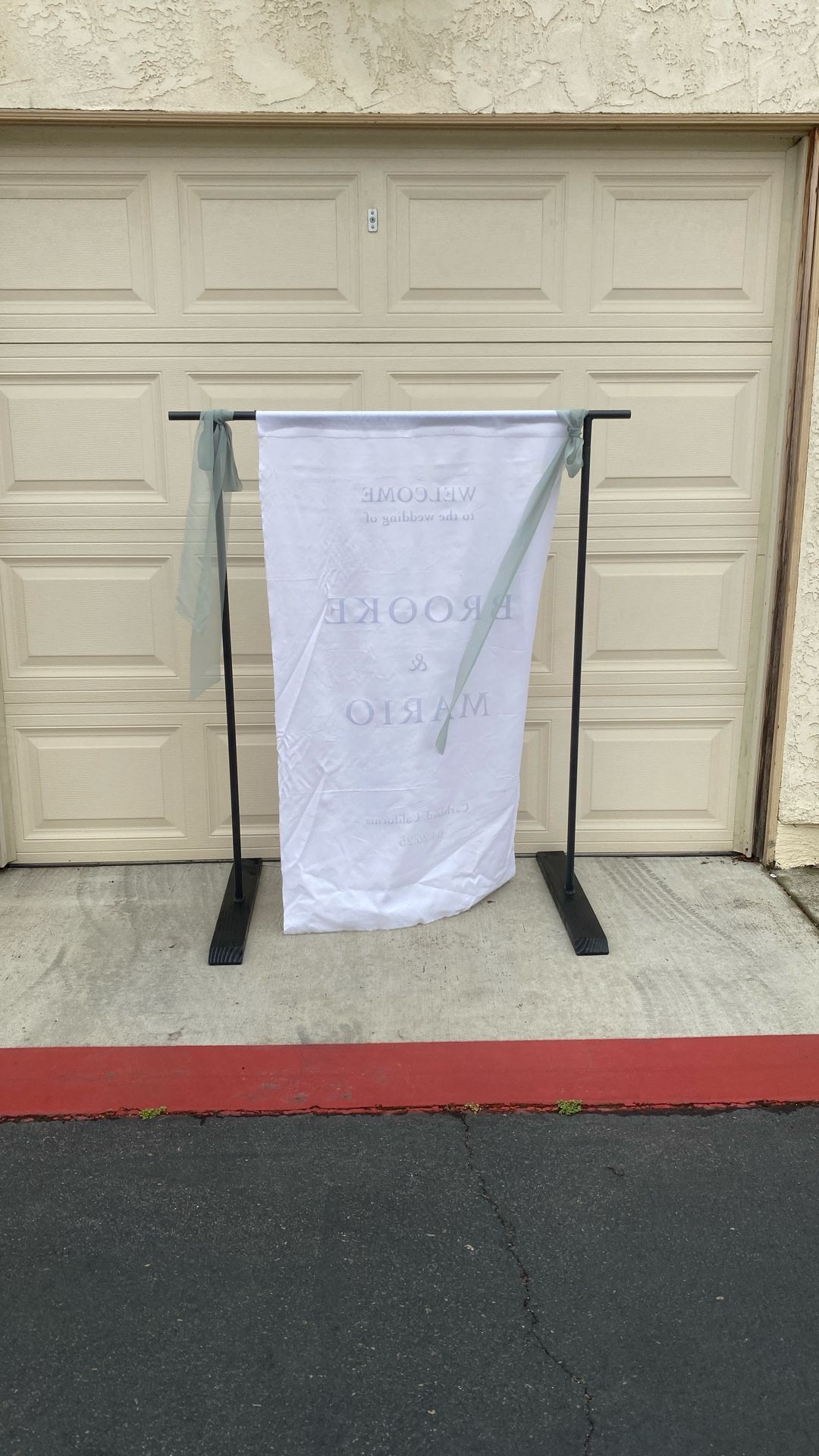 Linen Sign Stand Welcome Wedding Sign