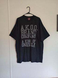 Akoo Black Short Sleeve Graphic Logo Tee Sz. XL Mens