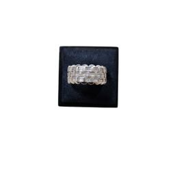 Size 6 925 Sterling Silver Cubic Zirconia Band