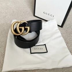 Women’s Black Gucci Belt Double G Gold