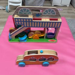 Melissa & Doug Go Tots School Bus And School Yard  