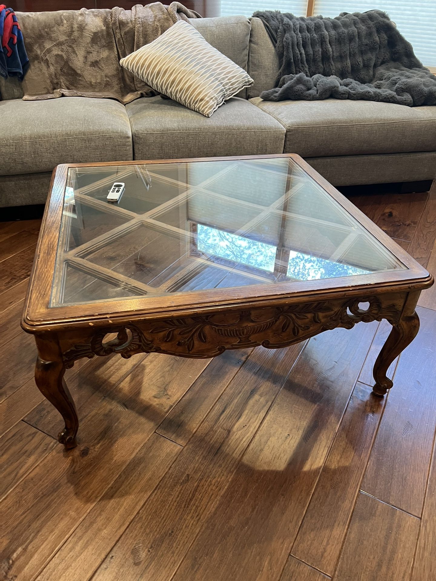 Solid Wood/ Glass Living Room Set