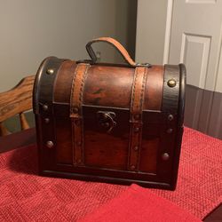 Wood And Leather Treasure Box