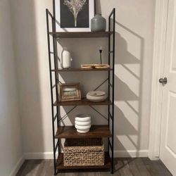 Tall Modern Bookcase Sturdy Metal 62.2 H Brand New 