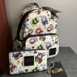 Loungefly Disney Villains Tattoo Backpack & Wallet 
