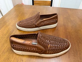 Men's Frye Gabe Brown Woven Leather Slip-On Loafers Sneakers