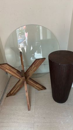 Glass wooden table