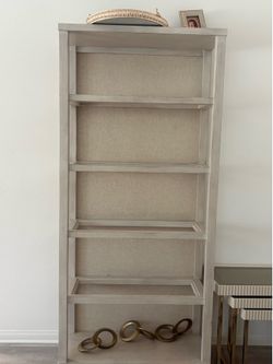 Bookshelf and buffet table