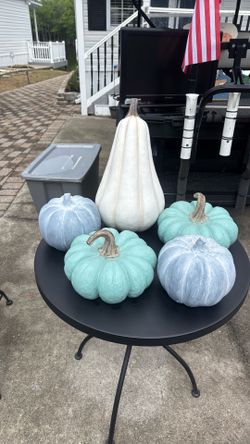 Coastal Ceramic Pumpkins Set 5