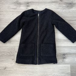 Baby Gap Toddler Black "Sherpa" Coat /Size 5/ Zip Front 