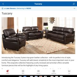 Abbyson living Collection Tuscany Leather Couch