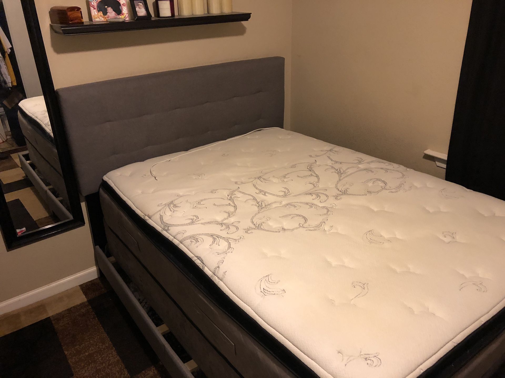 Full size bed/box spring/frame and dresser! Plus more!!!