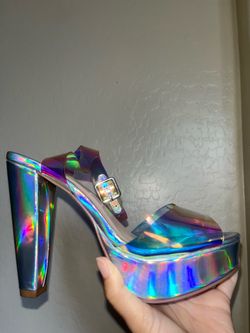 $3 Silver Heels, holographic Heels