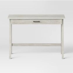 Paulo Wood Writing Desk with Drawer Weathered White - Threshold