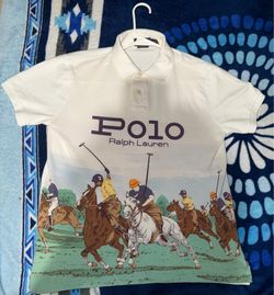 Rare Vintage Ralph Lauren Polo Stampede Polo Player Equestrian Horseman Stadium Polo Shirt
