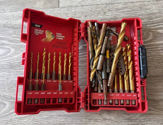 Milwaukee Shockwave Titanium Drill Bit Set w/ Case Mixed Sizes Used