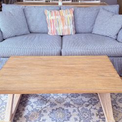 Beachwalk Blue Denim Slipcover Sofa and Loveseat 