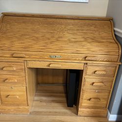 Oak Roll Top Desk 