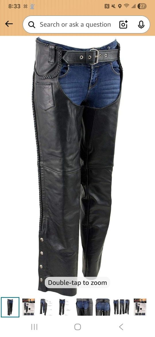 Xelement Braided Leather Chaps - Ladies Sz 20
