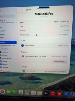 Apple MacBook Pro 16-inch 2021 M1 Pro 32GB
