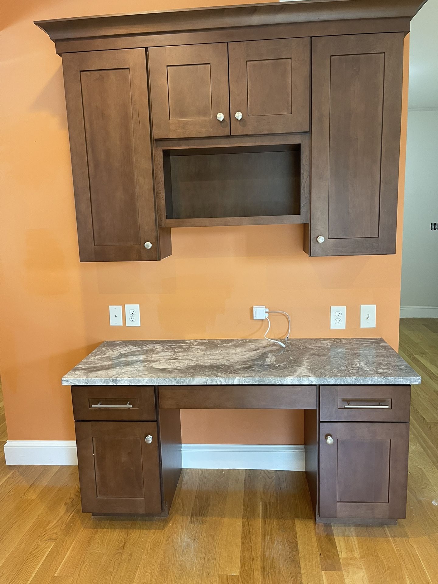Beautiful Granite Top Desk and Cabinet