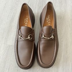 GUCCI Brown Leather Loafers 