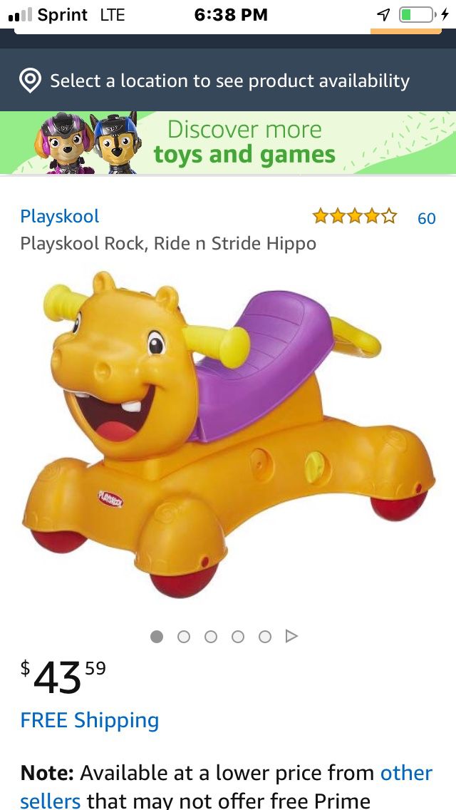 Playskool Rock, Ride n Stride Hippo