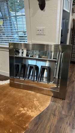 SILVER FRAMED MIRROR