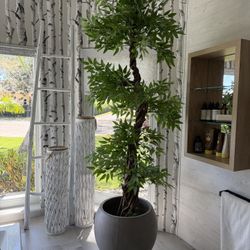 Faux Japanese Style Plant In Grey Large Pot 