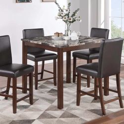 Brand New Elegant Contemporary Marble Dining Set 
